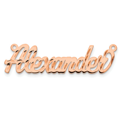 Rose Plated Sterling Silver/Rose Diamond Cut Name Plate