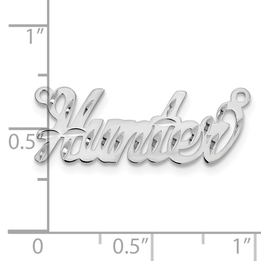 14K White Gold Diamond Cut Name Plate