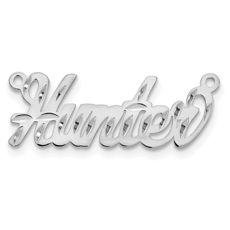 Sterling Silver Silver/Rhodium Plated Diamond Cut Name Plate