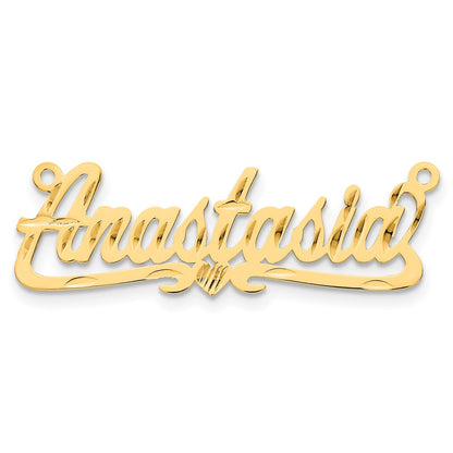 Gold Plated Sterling Silver/Gold Diamond Cut Heart Name Plate