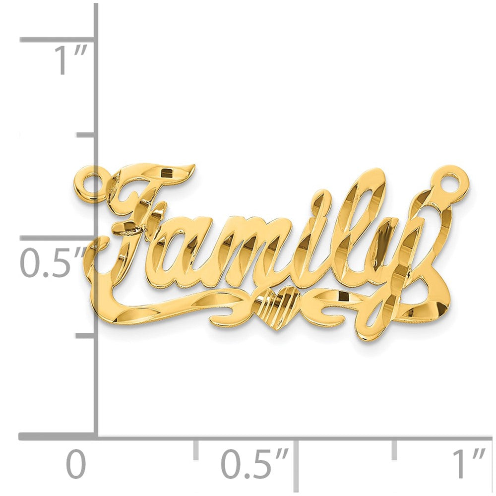 14K Yellow Gold Diamond Cut Heart Name Plate