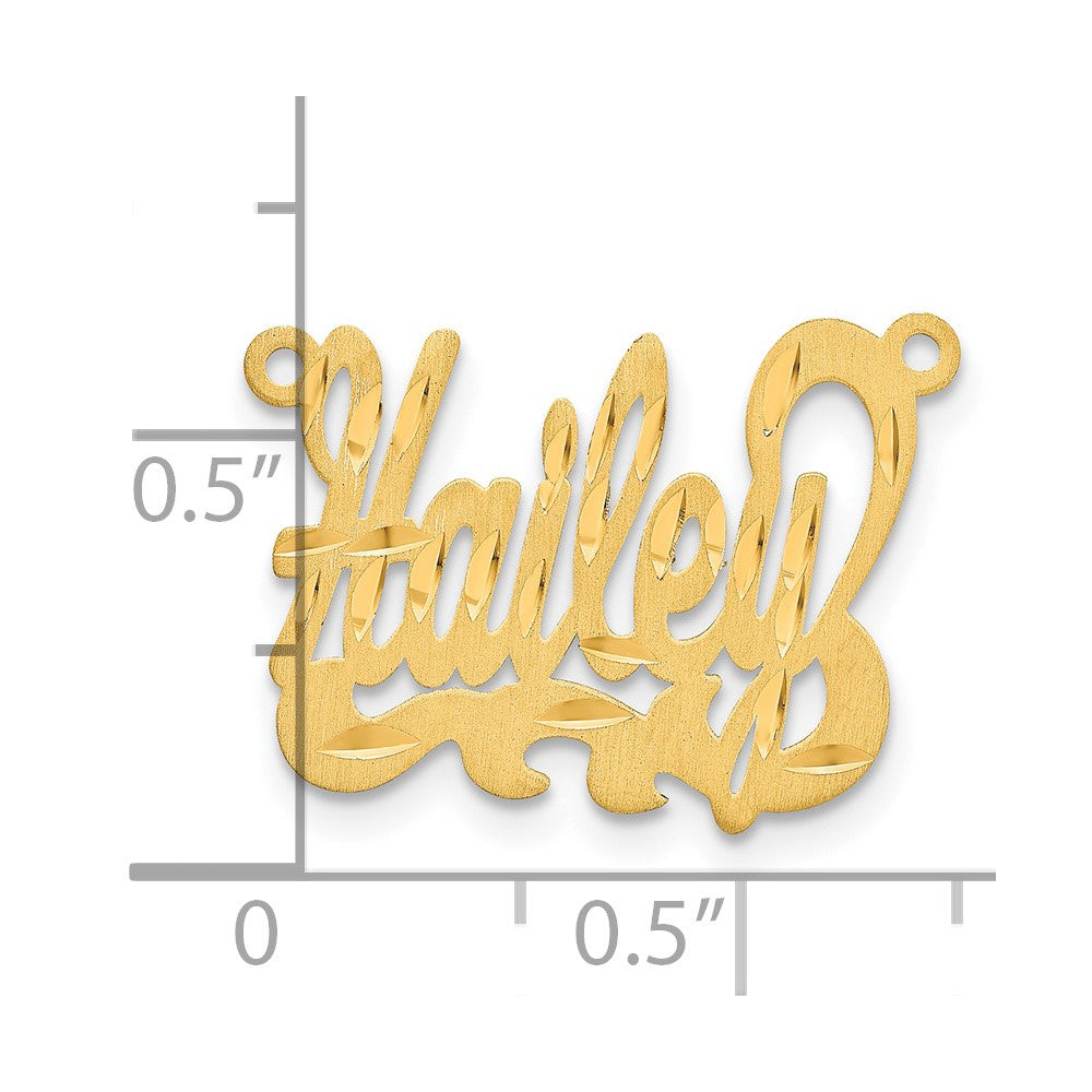 Gold Plated Sterling Silver/Gold Satin Diamond Cut Name Plate