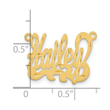 Gold Plated Sterling Silver/Gold Satin Diamond Cut Name Plate