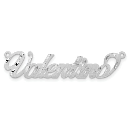 14K White Gold Satin Diamond Cut Name Plate