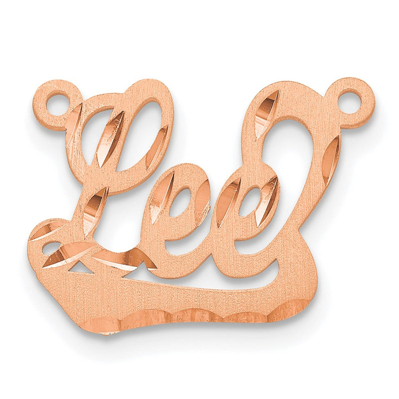 Rose Plated Satin Diamond Cut Underlined Name Plate