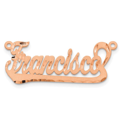 Rose Plated Satin Diamond Cut Underlined Name Plate