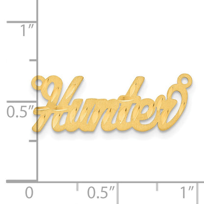 14K Yellow Gold Satin Diamond Cut Name Plate