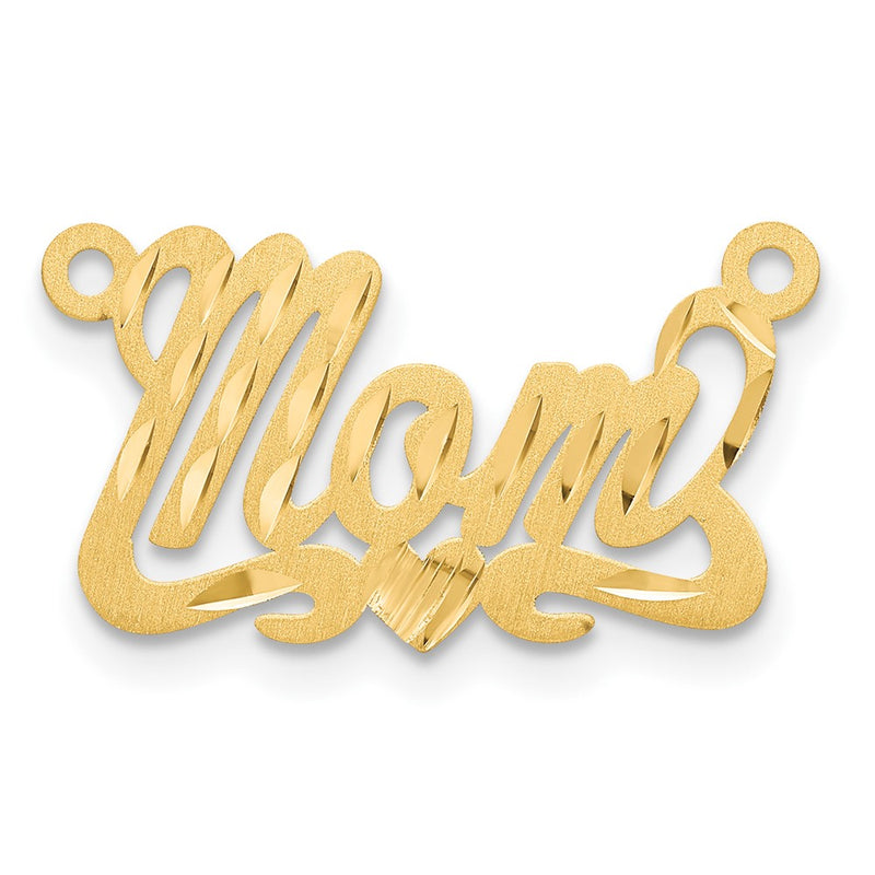 Gold Plated Sterling Silver/Gold Satin Diamond Cut Heart Name Plate
