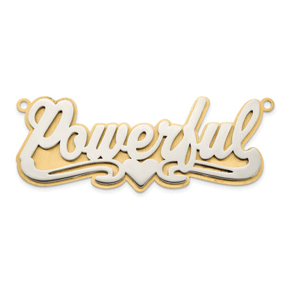 14K Two Tone 3D Polished Name Plate