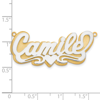 14K Two Tone 3D Polished Name Plate