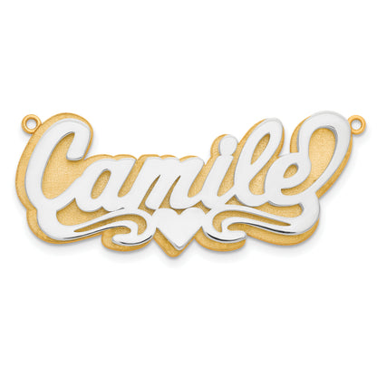 14K Two Tone 3D Polished Name Plate