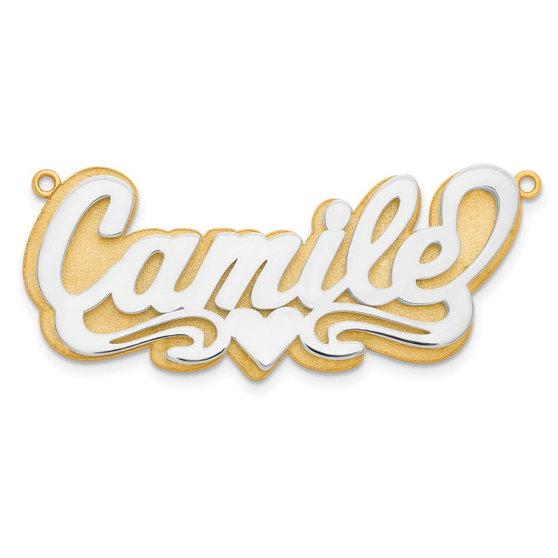 14K Two Tone 3D Polished Name Plate