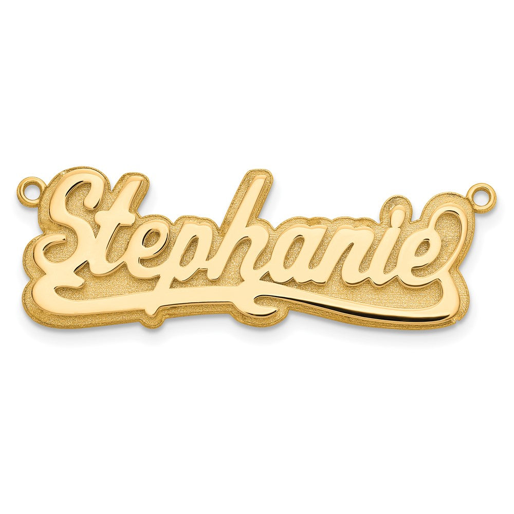 14K Yellow Gold 3D Polished Name Plate