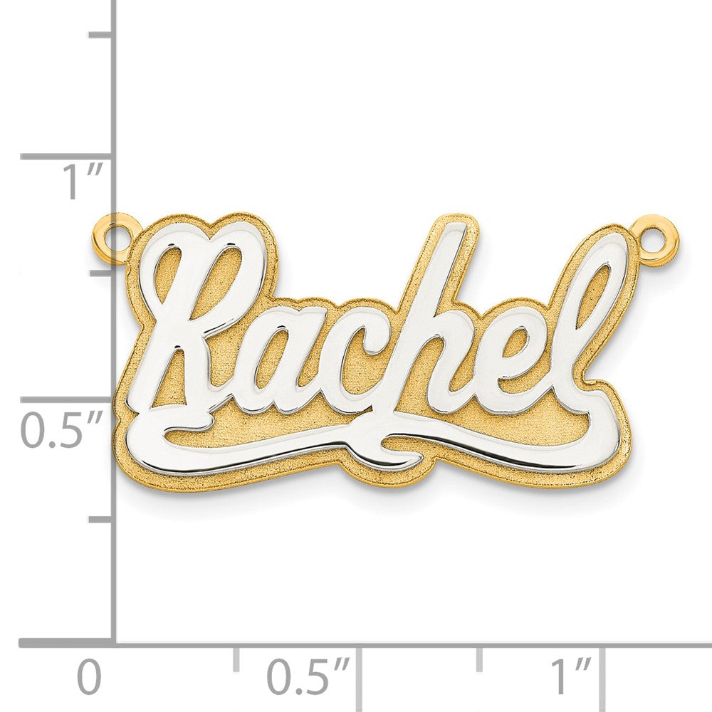14K Two Tone 3D Polished Name Plate