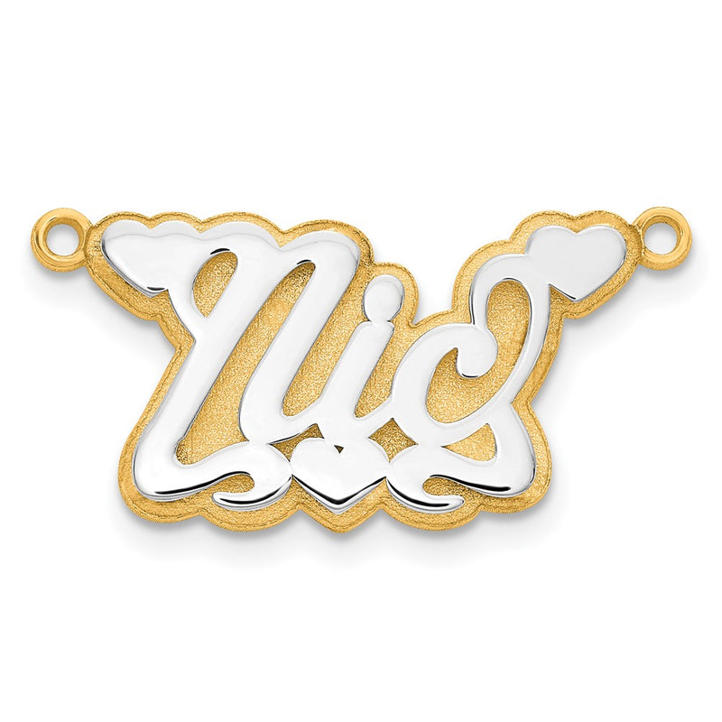 14K Two Tone 3D Polished Name Plate