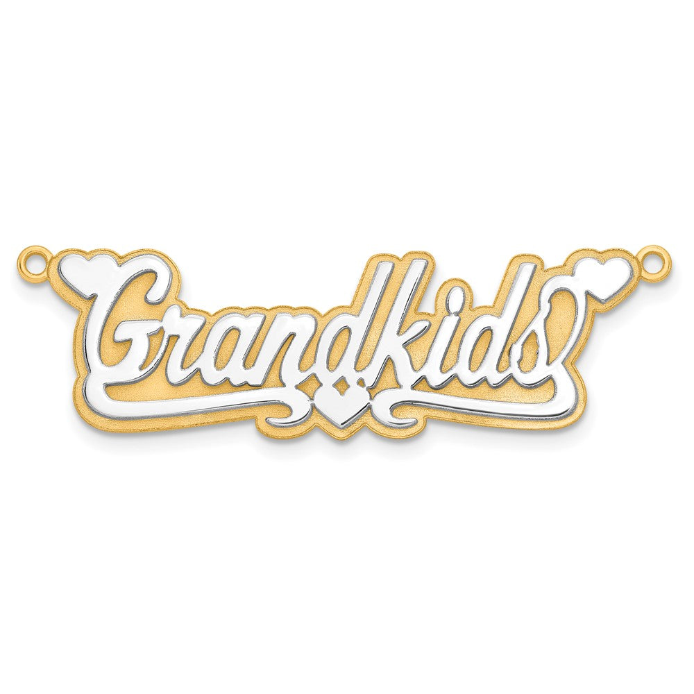14K Two Tone 3D Polished Name Plate