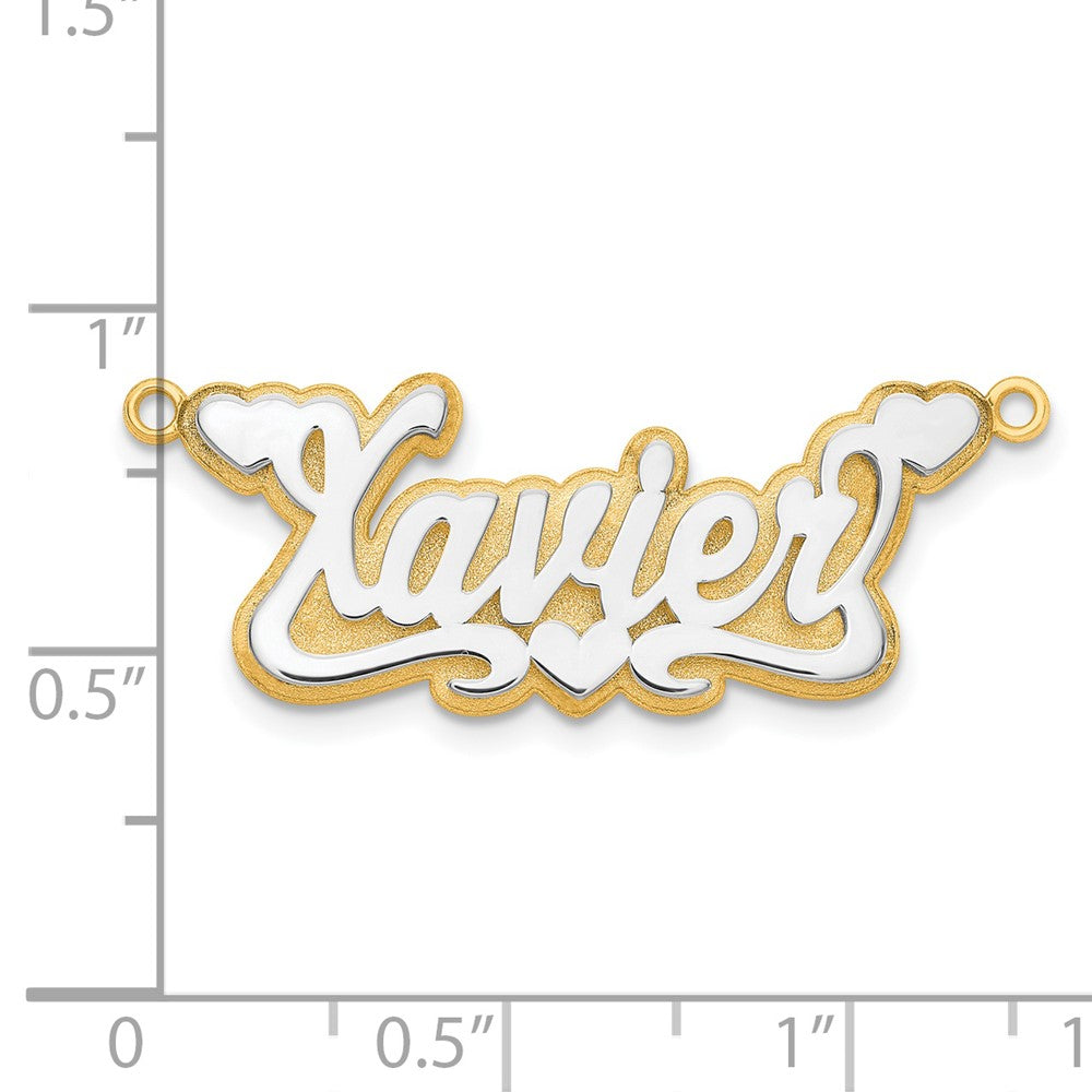 14K Two Tone 3D Polished Name Plate