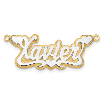 14K Two Tone 3D Polished Name Plate