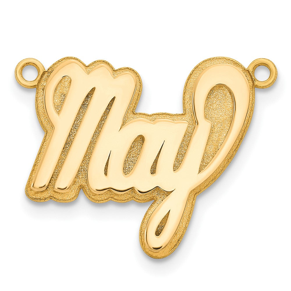 14K Yellow Gold 3D Polished Name Plate