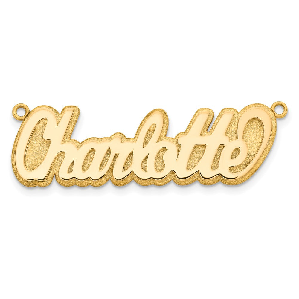 14K Yellow Gold 3D Polished Name Plate