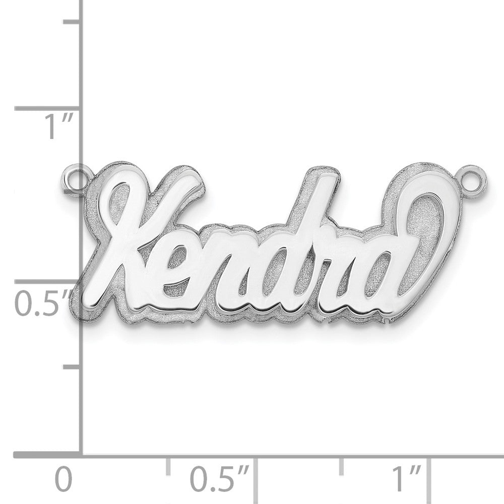 14K White Gold 3D Polished Name Plate