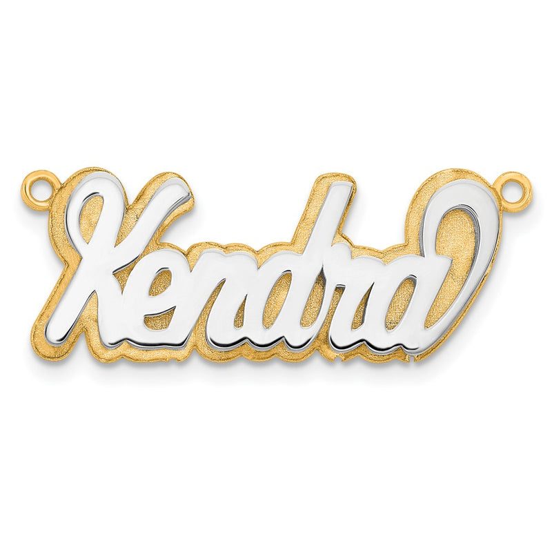 14K Two Tone 3D Polished Name Plate