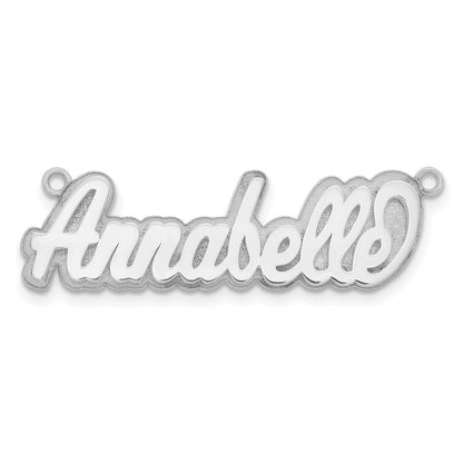 Sterling Silver Silver/Rhodium Plated 3D Polished Name Plate