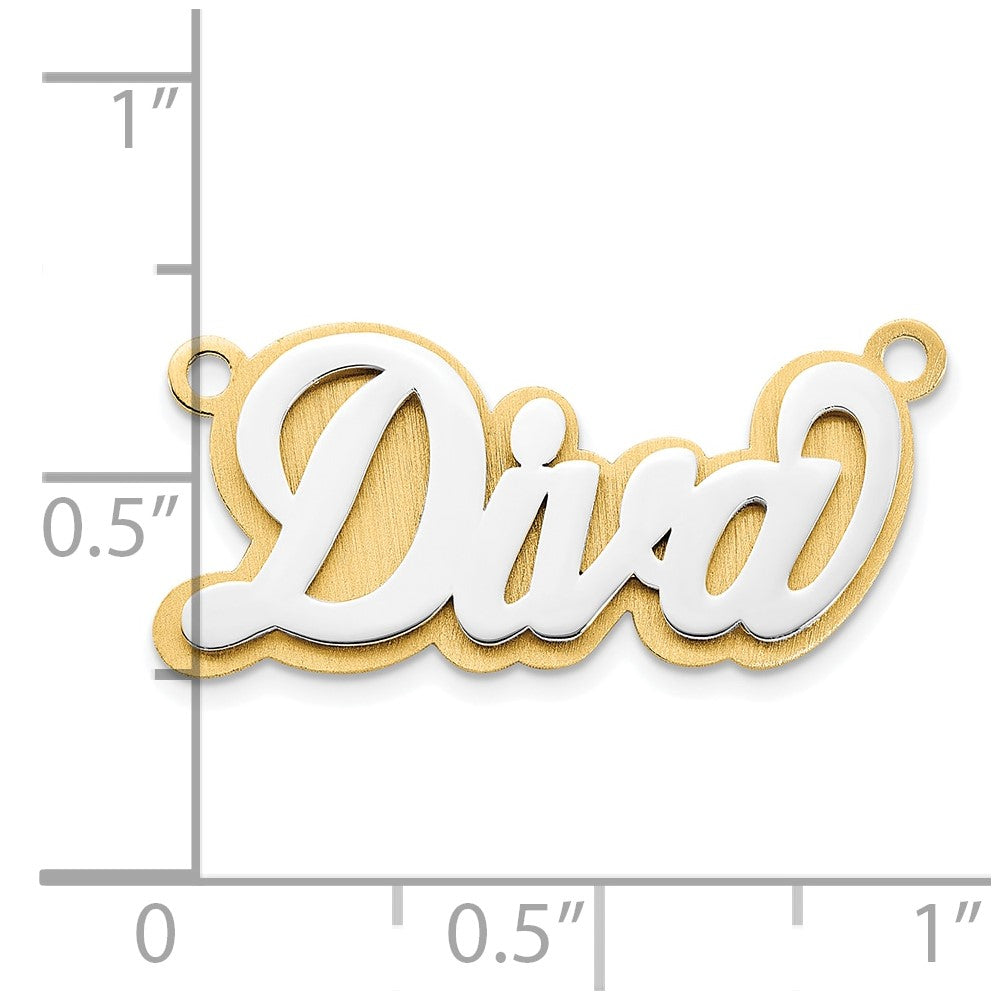 14K Two Tone 3D Polished Name Plate