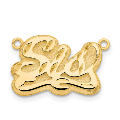 14K Yellow Gold 3D Diamond Cut Name Plate