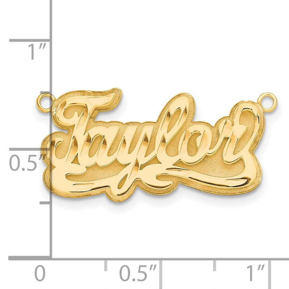 Gold Plated Sterling Silver/Gold 3D Diamond Cut Name Plate