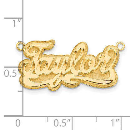 Gold Plated Sterling Silver/Gold 3D Diamond Cut Name Plate