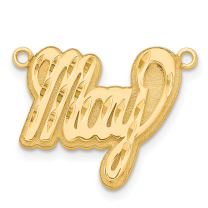 14K Yellow Gold 3D Diamond Cut Name Plate