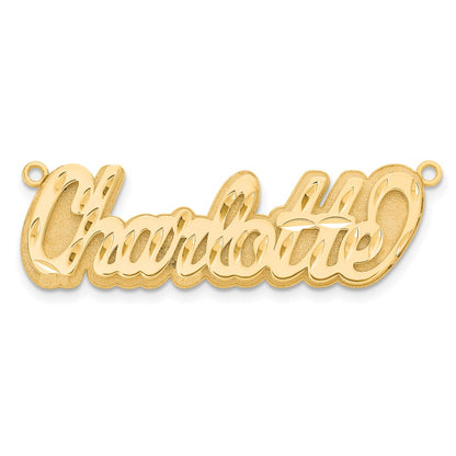 14K Yellow Gold 3D Diamond Cut Name Plate