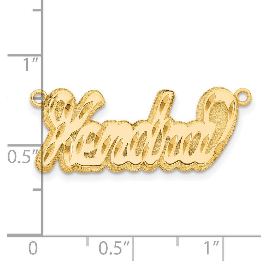 14K Yellow Gold 3D Diamond Cut Name Plate