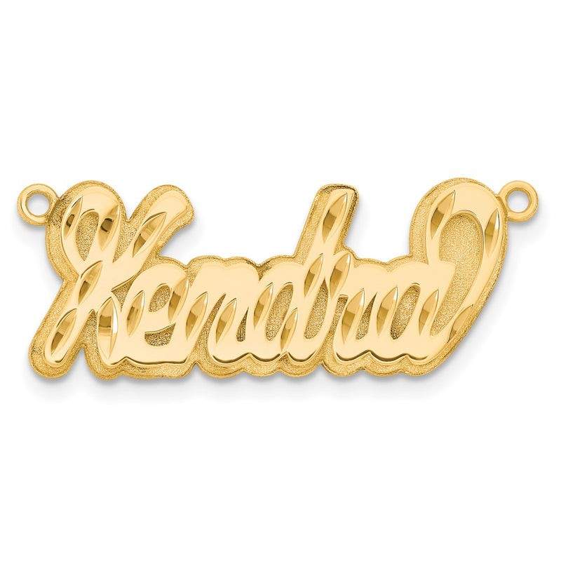 14K Yellow Gold 3D Diamond Cut Name Plate