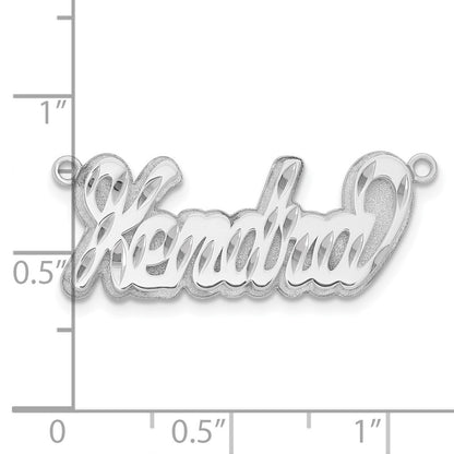 14K White Gold 3D Diamond Cut Name Plate