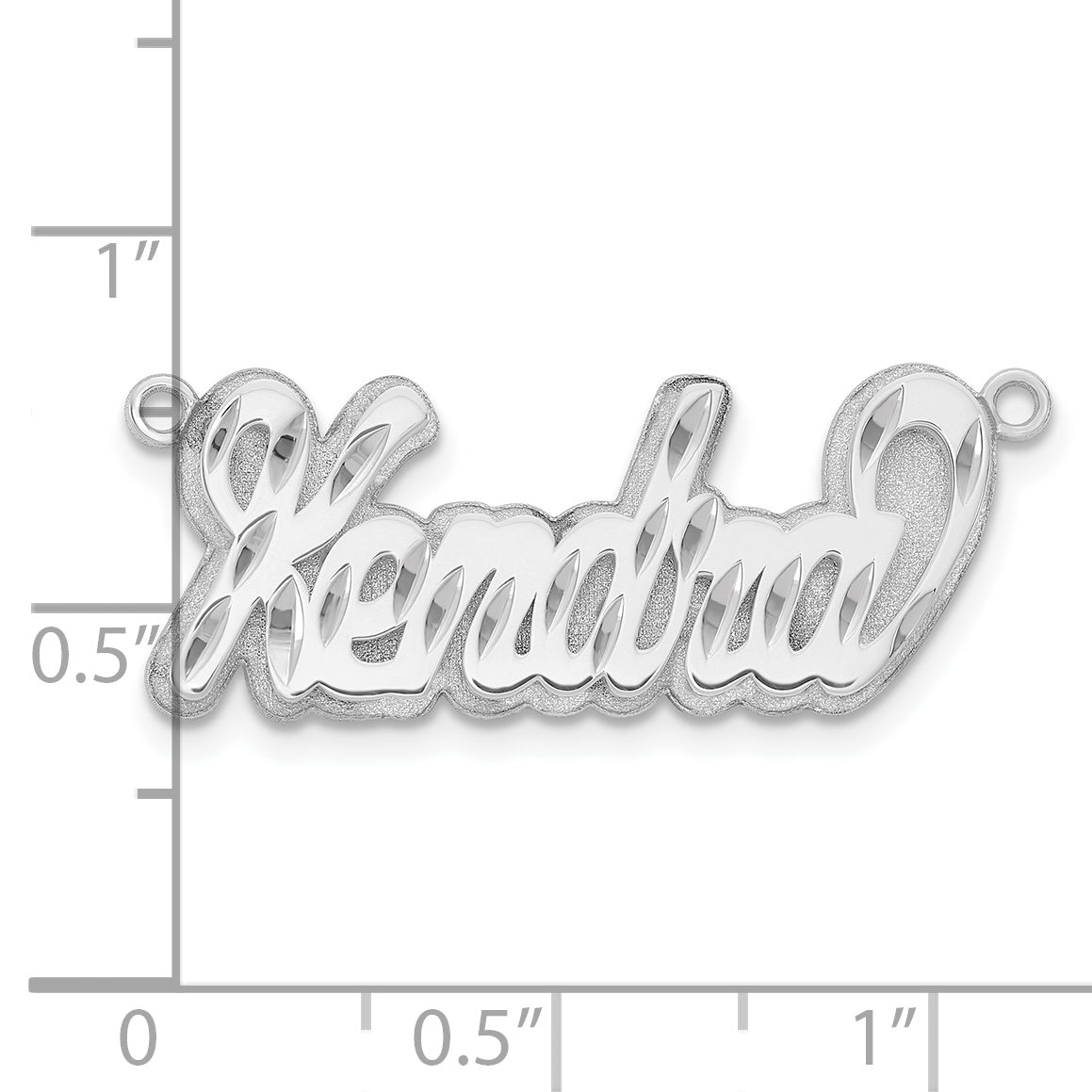14K White Gold 3D Diamond Cut Name Plate