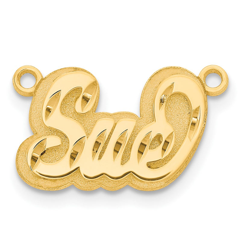Gold Plated Sterling Silver/Gold 3D Diamond Cut Name Plate