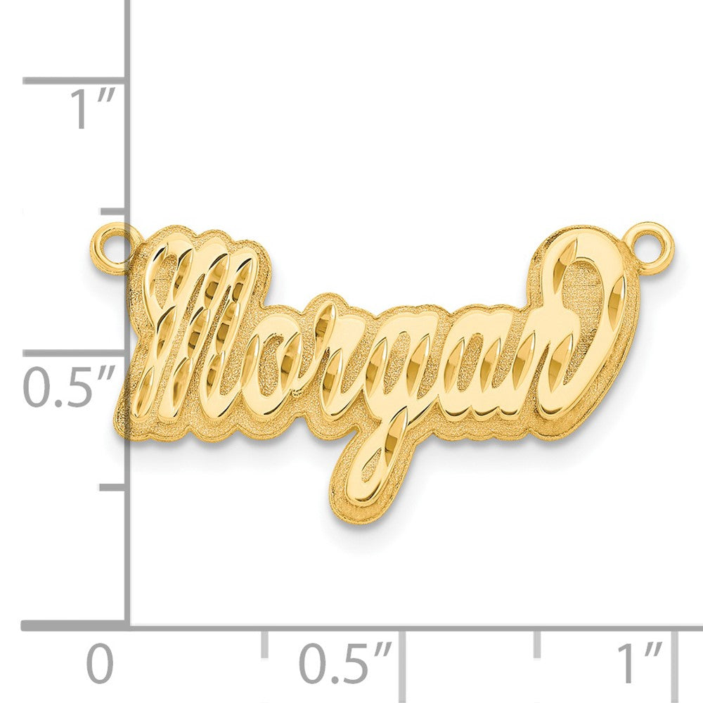 Gold Plated Sterling Silver/Gold 3D Diamond Cut Name Plate
