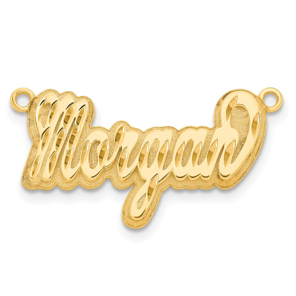14K Yellow Gold 3D Diamond Cut Name Plate