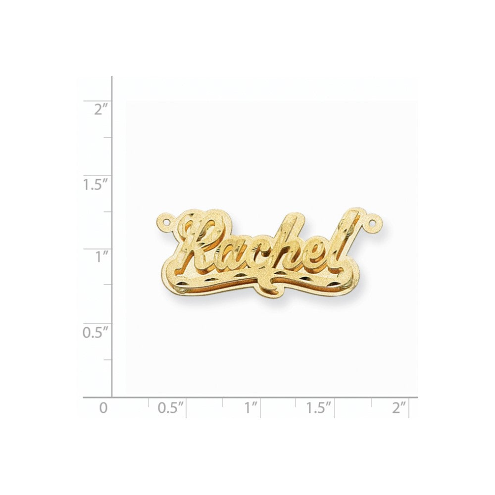 14K Yellow Gold Satin Diamond Cut 3D Name Plate