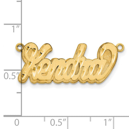 14K Yellow Gold 3D Satin Diamond Cut Name Plate