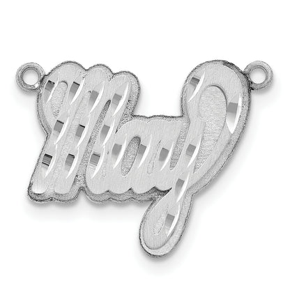 14K White Gold 3D Satin Diamond Cut Name Plate