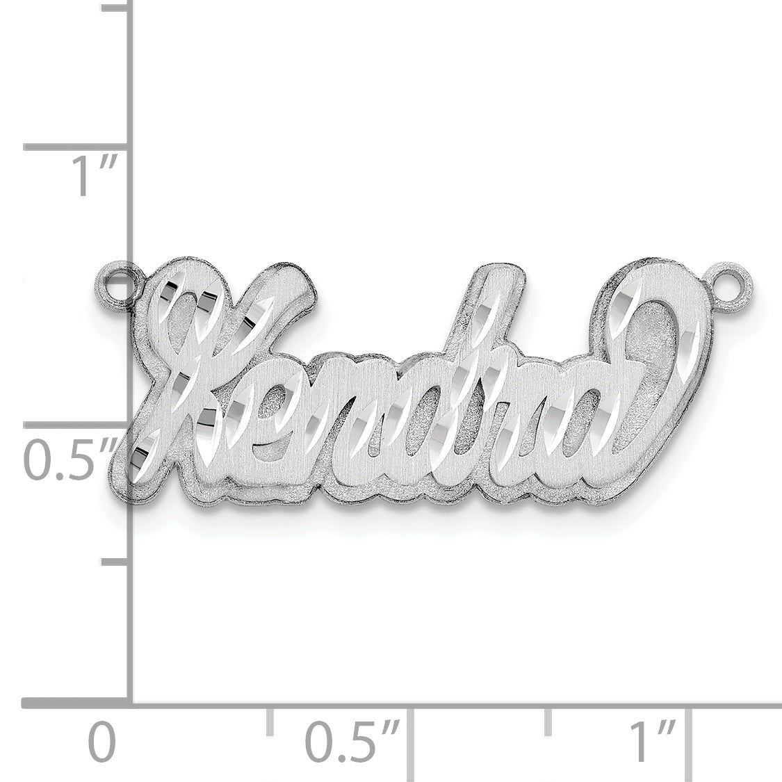 14K White Gold 3D Satin Diamond Cut Name Plate