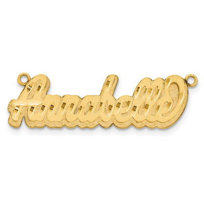 14K Yellow Gold 3D Satin Diamond Cut Name Plate