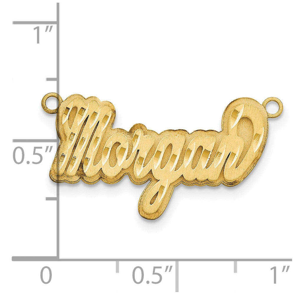 14K Yellow Gold 3D Satin Diamond Cut Name Plate