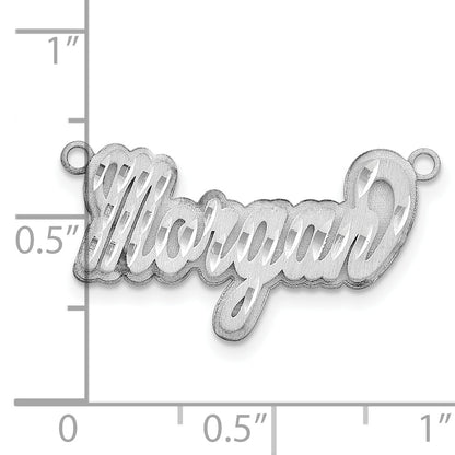 14K White Gold 3D Satin Diamond Cut Name Plate