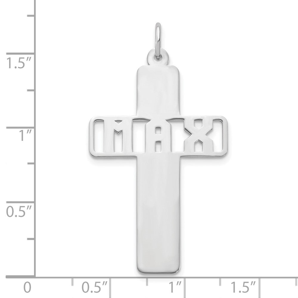 14K White Gold With Cut Out Name Charm