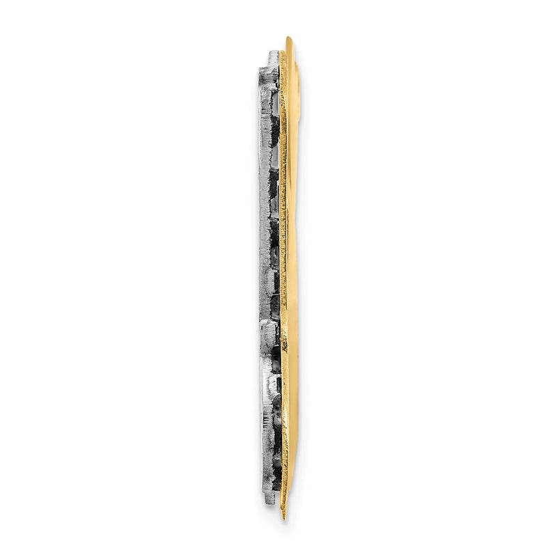 14K Yellow & Rhodium Gold And 3D Diamond With Heart Name Plate