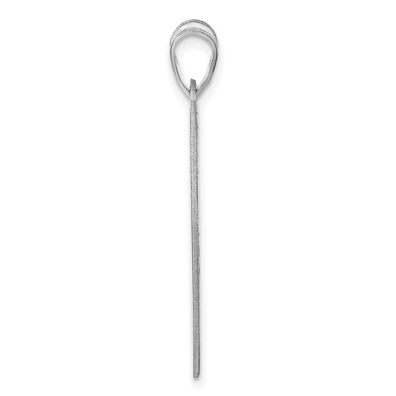 Sterling Silver Silver/Rhodium Plated Large Monogram Heart Pendant